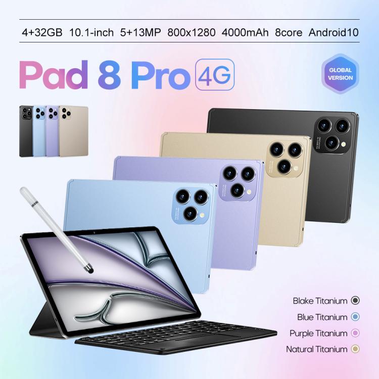 Bộ combo máy tính bảng Pad 8 Pro 10.1 inch 4G LTE, 4GB+32GB, Android 10 MT6755 Octa Core, kèm bàn phím / chuột / bao da, Phích cắm UK, Phích cắm UK