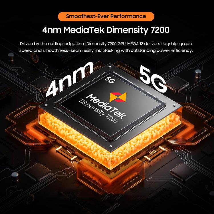 Máy tính bảng Blackview MEGA 12, 12GB+256GB, 12.2 inch Android 16 MediaTek Dimensity 7200 Octa Core, Mạng: 5G, Phiên bản toàn cầu có Google Play