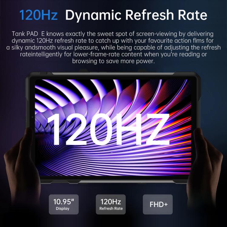 Máy tính bảng bền bỉ Unihertz 8849 Tank Pad E & máy chiếu, 12GB+512GB, màn hình 10.95 inch Android 14 MT6789 Octa Core mạng 4G, phích cắm EU, Tank Pad E mạng 4G