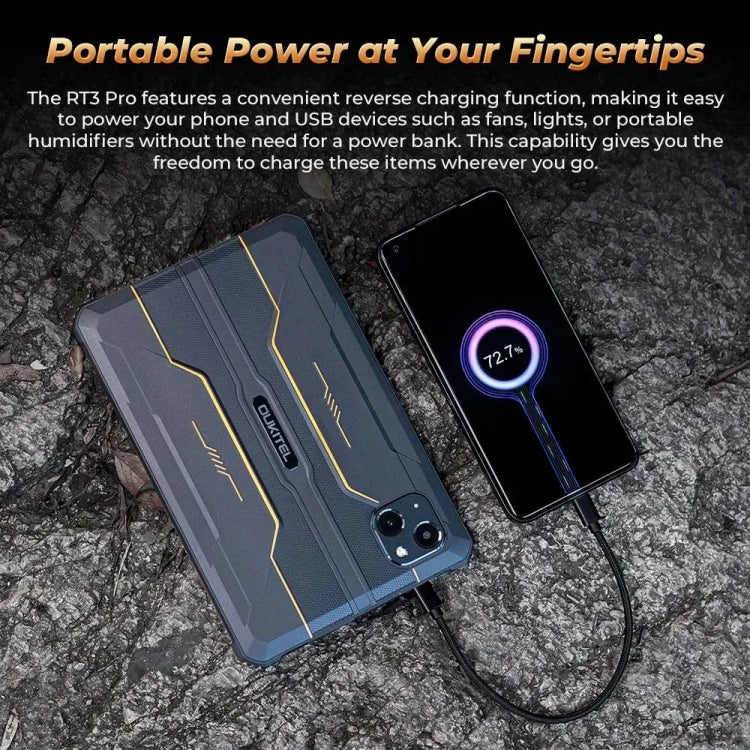 Máy tính bảng bền OUKITEL RT3 Pro mạng 4G IP68/IP69K, 4GB+128GB, 8.0 inch Android 14 MediaTek G81 tám nhân, hỗ trợ SIM kép, phích cắm EU, RT3 Pro 4GB+128GB
