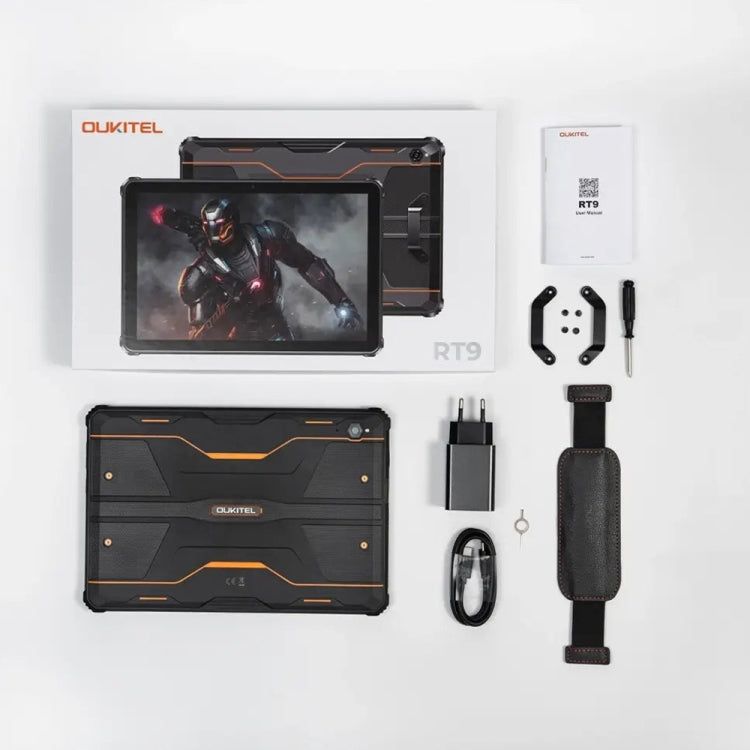 Máy tính bảng bền OUKITEL RT9 mạng 4G IP68/IP69K, 6GB+256GB, 11 inch Android 14 Unisoc T606 tám nhân, hỗ trợ SIM kép, phích cắm EU, RT9 6GB+256GB