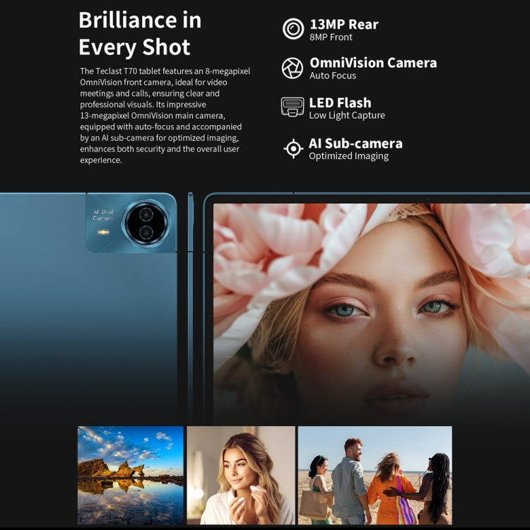Máy tính bảng Teclast T70 4G LTE, 8GB+256GB, màn hình 14 inch Android 14 MediaTek Helio G99 Octa Core, hỗ trợ 2 SIM, T70