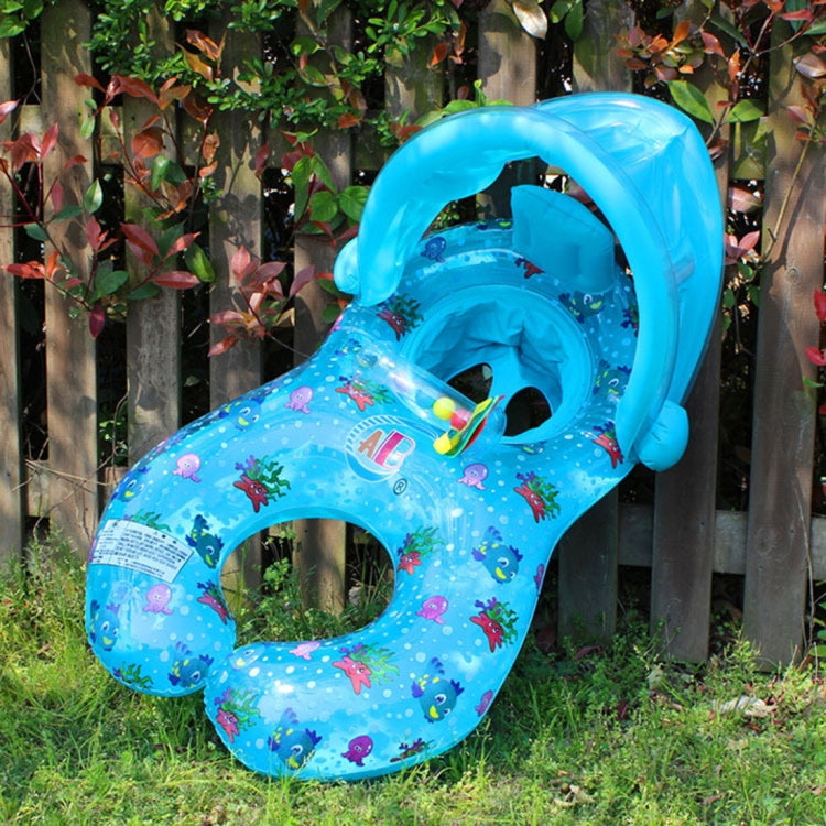 Phao bơi che nắng cho trẻ em hình vòng tròn du thuyền, Kích thước: 100x70cm, Họa tiết vàng, Họa tiết cá biển xanh, Họa tiết cá biển be