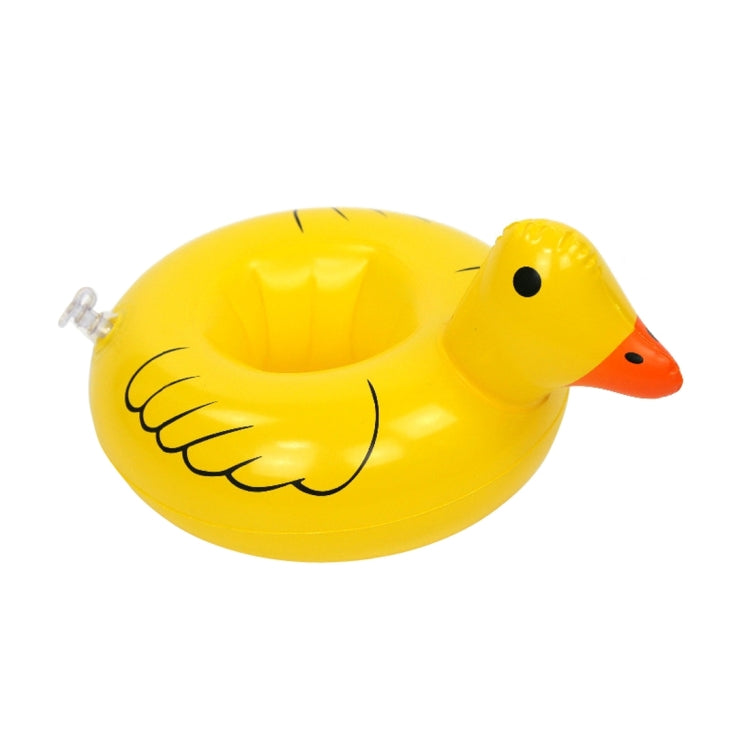 Giữ ly nổi hình vịt vàng bơm hơi, kích thước khi bơm: khoảng 23 x 19cm, vịt vàng