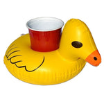 Giữ ly nổi hình vịt vàng bơm hơi, kích thước khi bơm: khoảng 23 x 19cm, vịt vàng