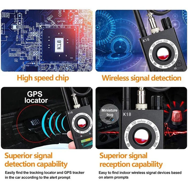 K18 Máy phát hiện GPS không dây chống quay lén, Máy phát hiện tín hiệu không dây K18