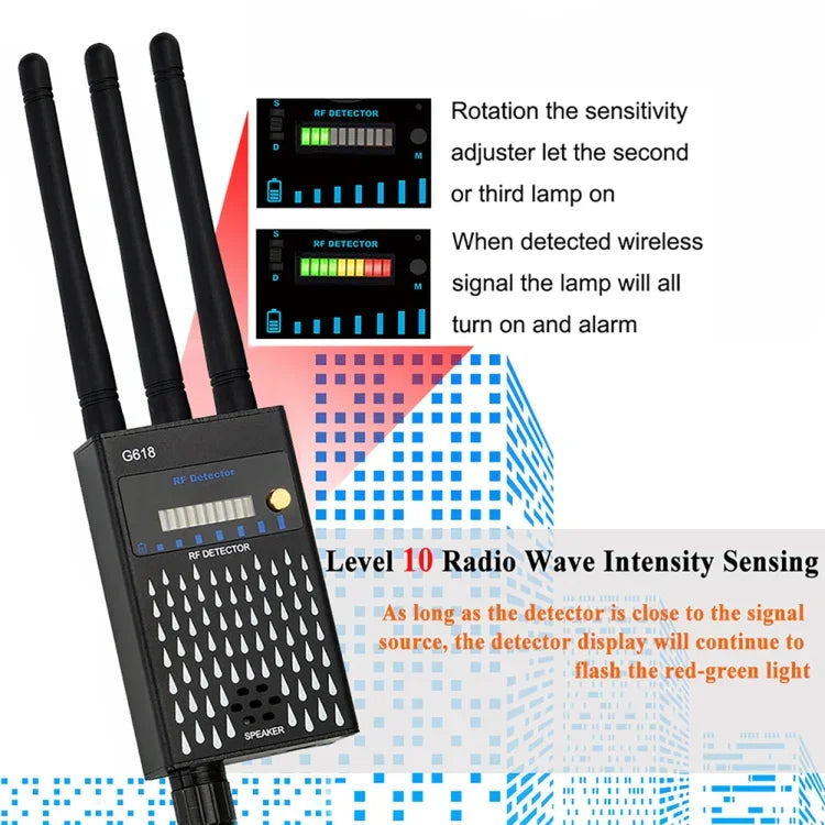 Máy phát hiện tín hiệu không dây GPS G618 Máy phát hiện camera WiFi