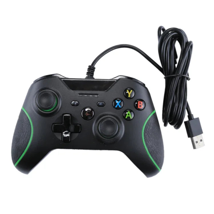 Tay cầm chơi game USB có dây cho máy chơi game XBOX ONE / PC / Laptop, Dài cáp: Khoảng 2.1m, HSY-008 (Màu đen)
