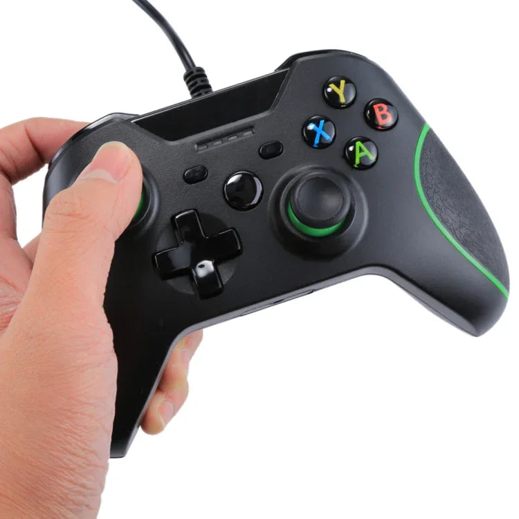 Tay cầm chơi game USB có dây cho máy chơi game XBOX ONE / PC / Laptop, Dài cáp: Khoảng 2.1m, HSY-008 (Màu đen)