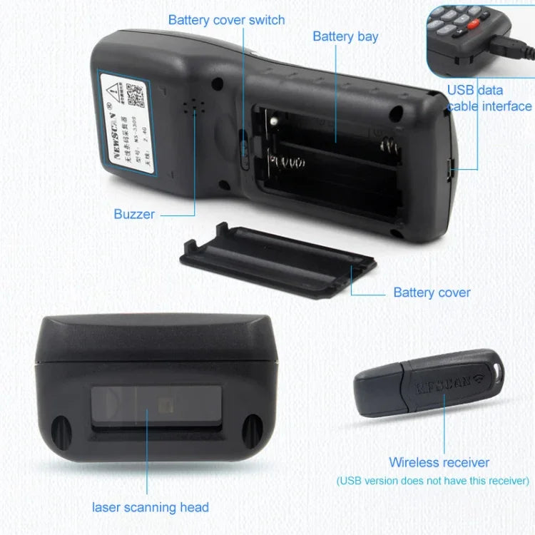 Máy quét mã vạch laser một chiều USB + không dây NEWSCAN NS3309, NS3309L