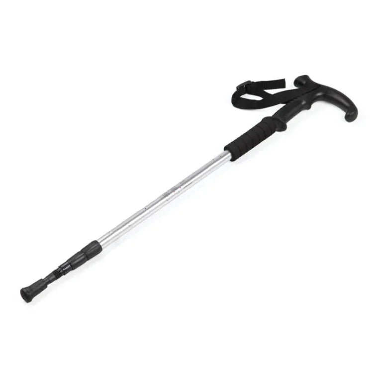 Gậy leo núi ba đoạn ngoài trời 132cm, màu bạc#132cm