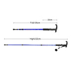 Gậy leo núi ba đoạn ngoài trời 132cm, màu bạc#132cm
