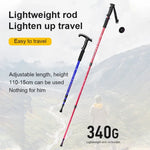 Gậy leo núi ba đoạn ngoài trời 132cm, màu bạc#132cm