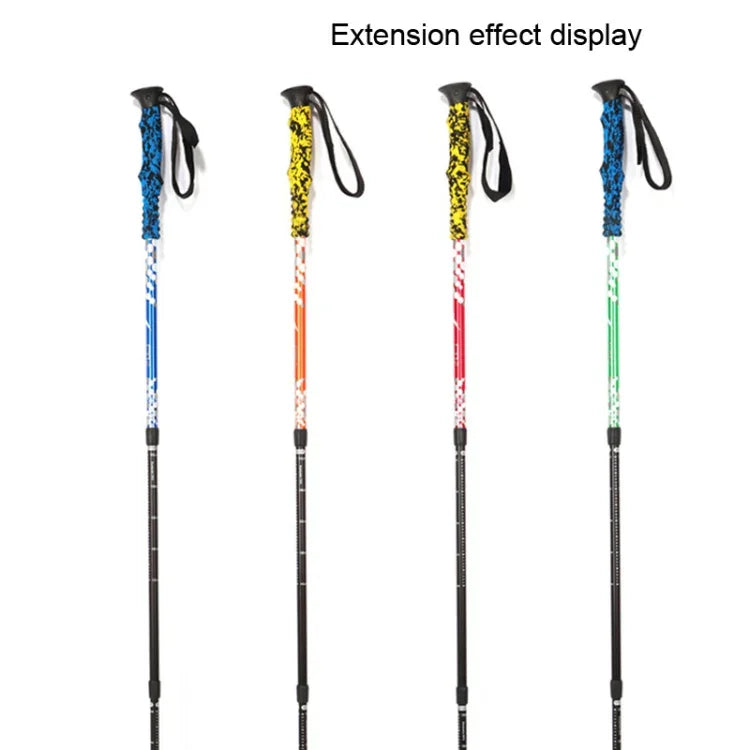 Gậy trekking nhôm ngoài trời điều chỉnh chiều cao 135cm, màu đỏ #135cm, màu xanh lá #135cm