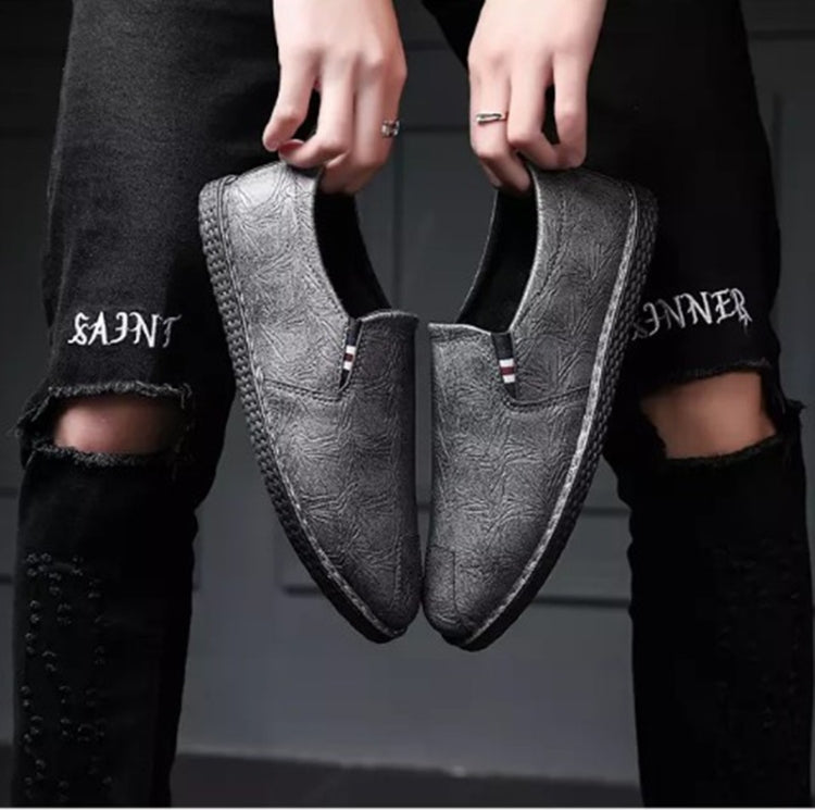 Giày da nam đầu tròn thoáng khí phong cách thường ngày, size 43