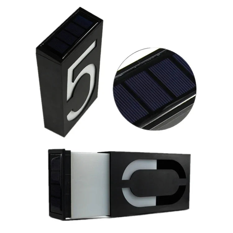 Đèn gắn tường năng lượng mặt trời 0.36W, 6 đèn LED, đèn biển số nhà, đèn hiên có tấm pin năng lượng mặt trời