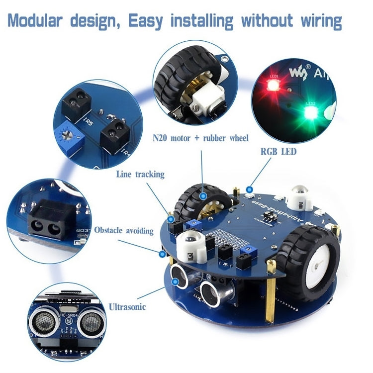 Bộ kit lắp ráp robot Waveshare AlphaBot2 cho Arduino (không kèm bộ điều khiển Arduino), dành cho Arduino (không kèm bộ điều khiển Arduino)