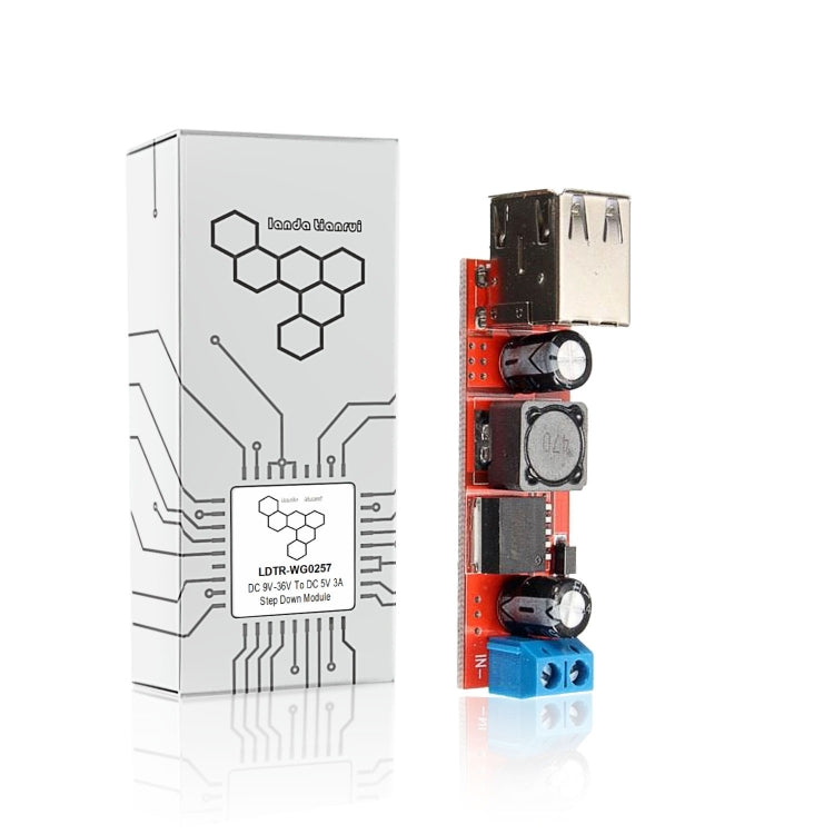 Module nguồn giảm áp DC-DC LDTR-WG0257 chuyển đổi USB đôi 9V/12V/24V/36V sang 5V 3A, 9V-36V sang 5V 3A