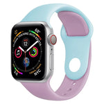Dây Đeo Đồng Hồ Silicone Hai Màu cho Apple Watch Series 3 & 2 & 1 42mm (Xanh Nhạt + Hồng Nhạt)