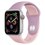 Dây Đeo Đồng Hồ Silicone Hai Màu cho Apple Watch Series 3 & 2 & 1 42mm (Xanh Nhạt + Hồng Nhạt)