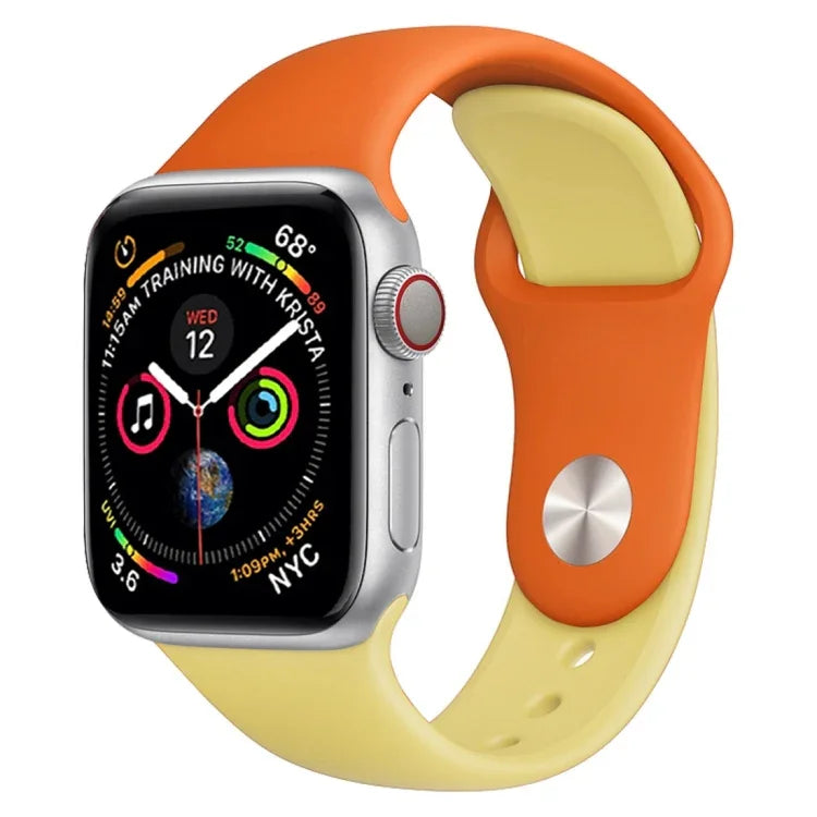 Dây đồng hồ silicone hai màu cho Apple Watch Series 3 & 2 & 1 38mm (Trắng + Đỏ)