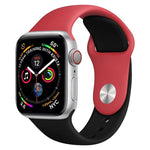 Dây đồng hồ silicone hai màu cho Apple Watch Series 3 & 2 & 1 38mm (Trắng + Đỏ)