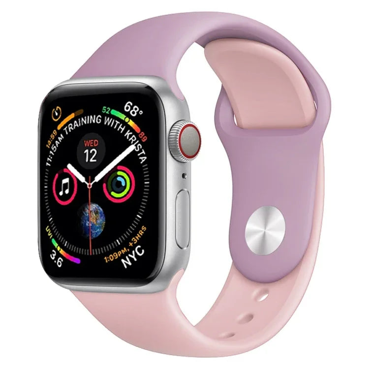 Dây đồng hồ silicone hai màu cho Apple Watch Series 3 & 2 & 1 38mm (Trắng + Đỏ)