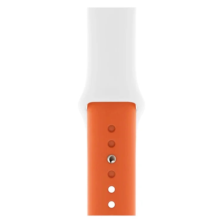 Dây đồng hồ silicone hai màu cho Apple Watch Series 3 & 2 & 1 38mm (Trắng + Đỏ)