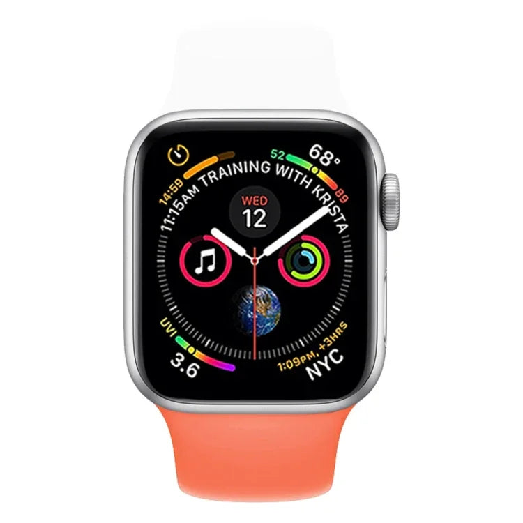 Dây đồng hồ silicone hai màu cho Apple Watch Series 3 & 2 & 1 38mm (Trắng + Đỏ)