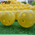Bộ 10 quả bóng tập golf trong nhà PGM rỗng, 10 quả bóng rỗng màu trắng, 10 quả bóng rỗng màu vàng