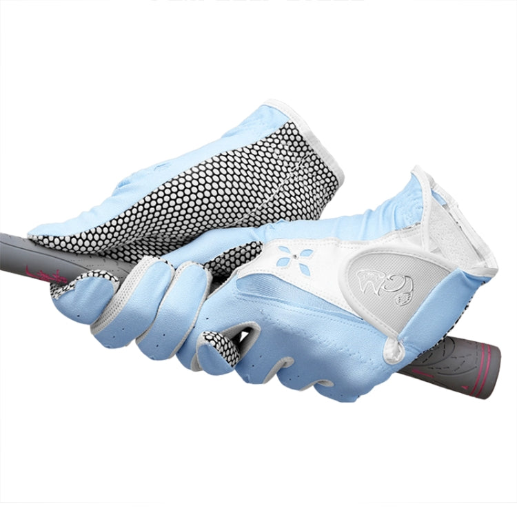 Một đôi găng tay golf chống trượt da PU PGM cho nữ (Màu: Vàng Kích thước: 21), 18, 19, 21, 17, 20