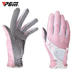 Một đôi găng tay golf chống trượt da PU PGM cho nữ (Màu: Vàng Kích thước: 21), 18, 19, 21, 17, 20