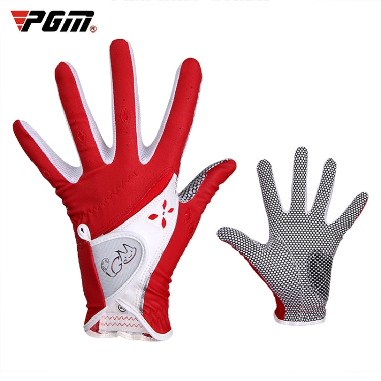 Một đôi găng tay golf chống trượt da PU PGM cho nữ (Màu: Vàng Kích thước: 21), 18, 19, 21, 17, 20