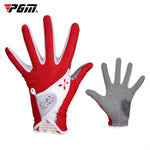 Một đôi găng tay golf chống trượt da PU PGM cho nữ (Màu: Vàng Kích thước: 21), 18, 19, 21, 17, 20