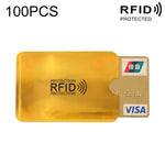 100 chiếc hộp đựng thẻ ngân hàng, thẻ tín dụng chống RFID bằng giấy bạc nhôm, kích thước: 9 x 6.3cm
