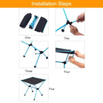Bàn gấp nhẹ di động ngoài trời bằng vải Oxford, bàn dã ngoại nướng BBQ hợp kim nhôm hàng không, bàn nướng BBQ (đen), bàn nướng BBQ (cam)