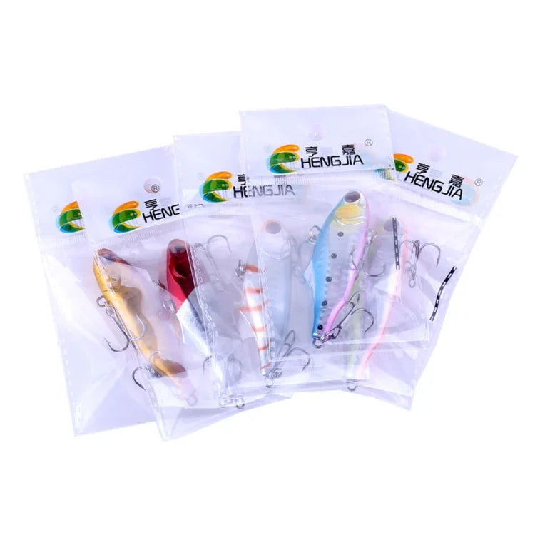Bộ mồi cứng nhựa bơi toàn tầng HENGJIA VI026 7cm/24g, bộ mồi câu, đóng túi