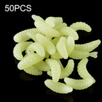 Bộ 50 con mồi giả giun bánh mì mô phỏng 20mm HENGJIA SO106, mồi mềm hình lưỡi liềm cho cá cưỡi ngựa