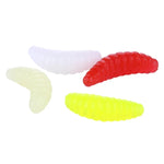Bộ 50 con mồi giả giun bánh mì mô phỏng 20mm HENGJIA SO106, mồi mềm hình lưỡi liềm cho cá cưỡi ngựa