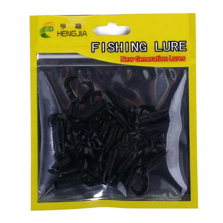 Bộ 20 con mồi mềm đuôi đôi 3,5cm/0,9g HENGJIA SO105, mồi mềm câu biển
