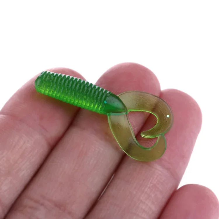 Bộ 20 con mồi mềm đuôi đôi 3,5cm/0,9g HENGJIA SO105, mồi mềm câu biển
