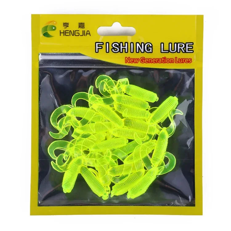 Bộ 20 con mồi mềm đuôi đôi 3,5cm/0,9g HENGJIA SO105, mồi mềm câu biển