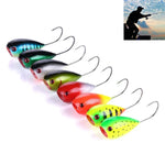 Bộ 8 mồi câu cá HENGJIA PO036 miệng lớn 8cm/13g, móc đơn, mồi cứng tạo sóng nước, dụng cụ câu cá ngoài trời PO036