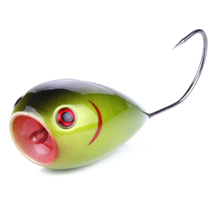 Bộ 8 mồi câu cá HENGJIA PO036 miệng lớn 8cm/13g, móc đơn, mồi cứng tạo sóng nước, dụng cụ câu cá ngoài trời PO036