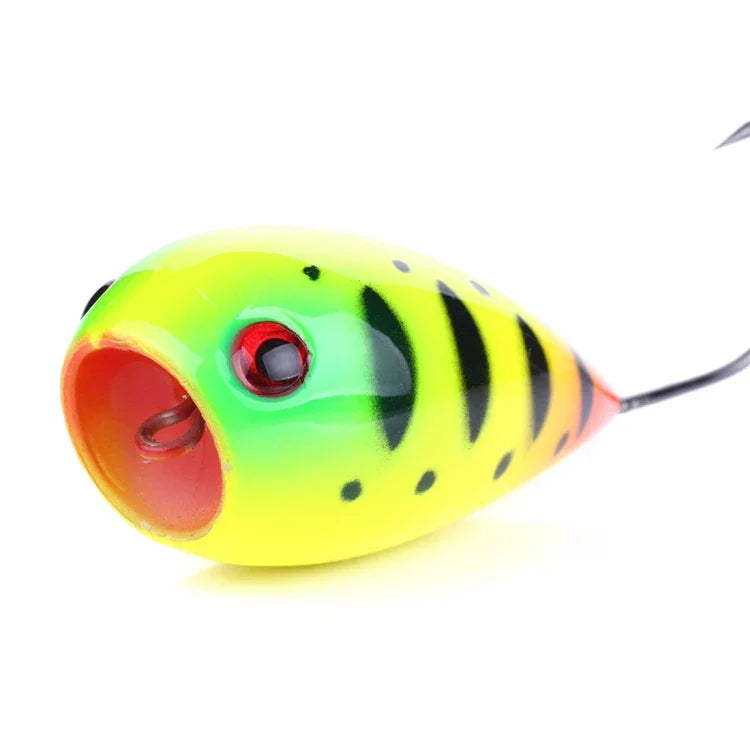Bộ 8 mồi câu cá HENGJIA PO036 miệng lớn 8cm/13g, móc đơn, mồi cứng tạo sóng nước, dụng cụ câu cá ngoài trời PO036