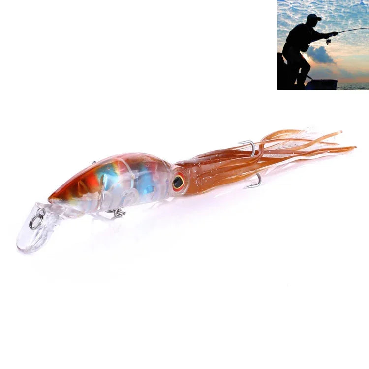 Mồi câu cá cứng hình bạch tuộc lớn HENGJIA JIZ002 10cm/16.6g, mồi câu xa, phù hợp câu biển và nước ngọt, JIZ002 A đến JIZ002 H