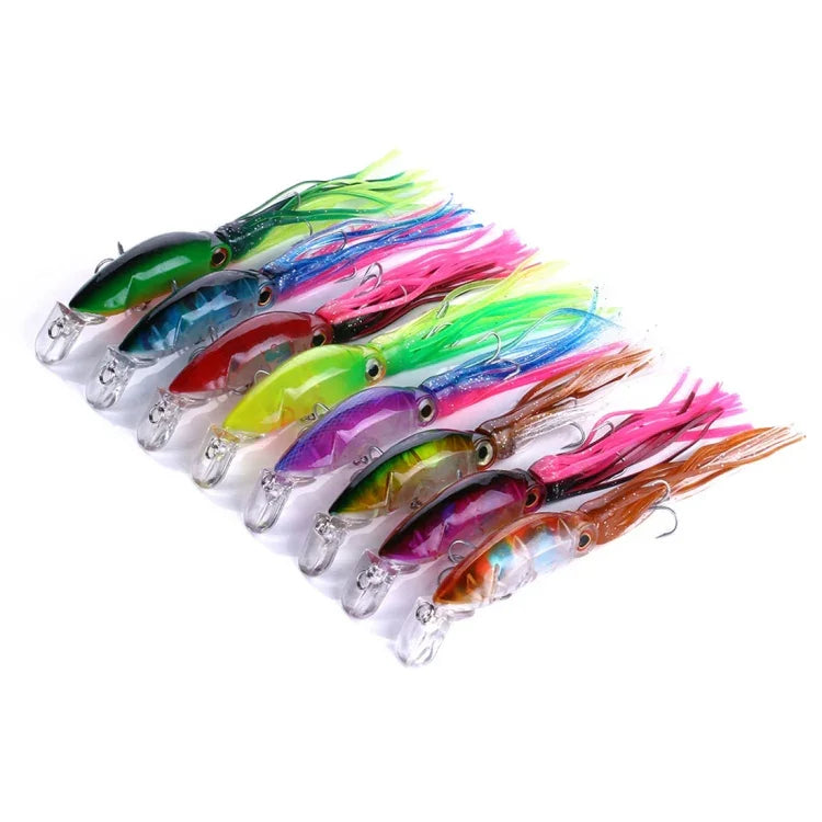 Mồi câu cá cứng hình bạch tuộc lớn HENGJIA JIZ002 10cm/16.6g, mồi câu xa, phù hợp câu biển và nước ngọt, JIZ002 A đến JIZ002 H