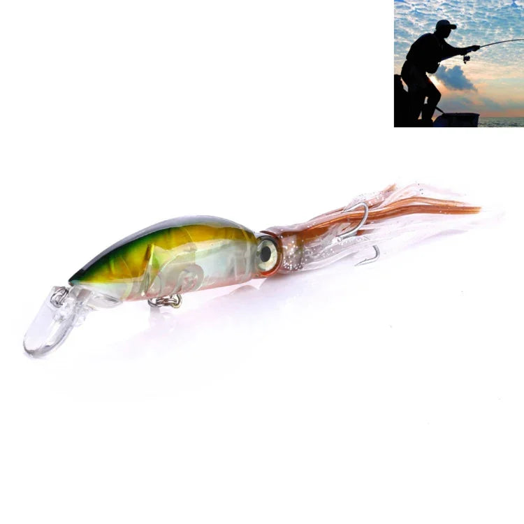 Mồi câu cá cứng hình bạch tuộc lớn HENGJIA JIZ002 10cm/16.6g, mồi câu xa, phù hợp câu biển và nước ngọt, JIZ002 A đến JIZ002 H