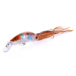 Bộ 8 mồi câu cá cứng hình bạch tuộc lớn HENGJIA JIZ002 10cm/16.6g, mồi câu xa, phù hợp câu biển và nước ngọt, đóng túi, 8 chiếc