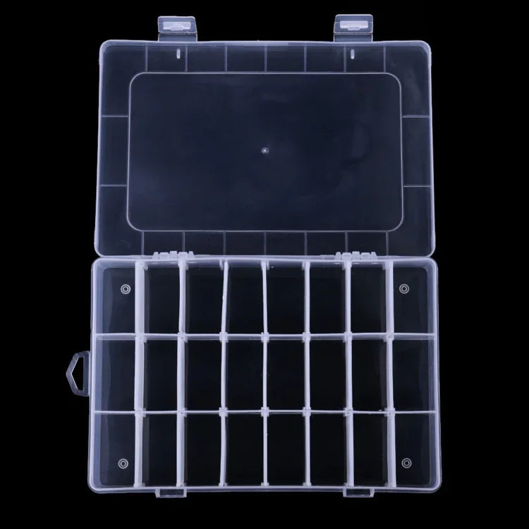 Hộp đựng dụng cụ câu cá đa năng chống nước 24 ngăn HENGJIA qt022, hộp đựng dụng cụ câu cá trong suốt